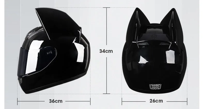 Hurefit-Casque de moto intégral pour femme, casque d'oreille de voiture,  motocross, Catwoman, oreille de chat, moto, nouveau, à la mode - AliExpress