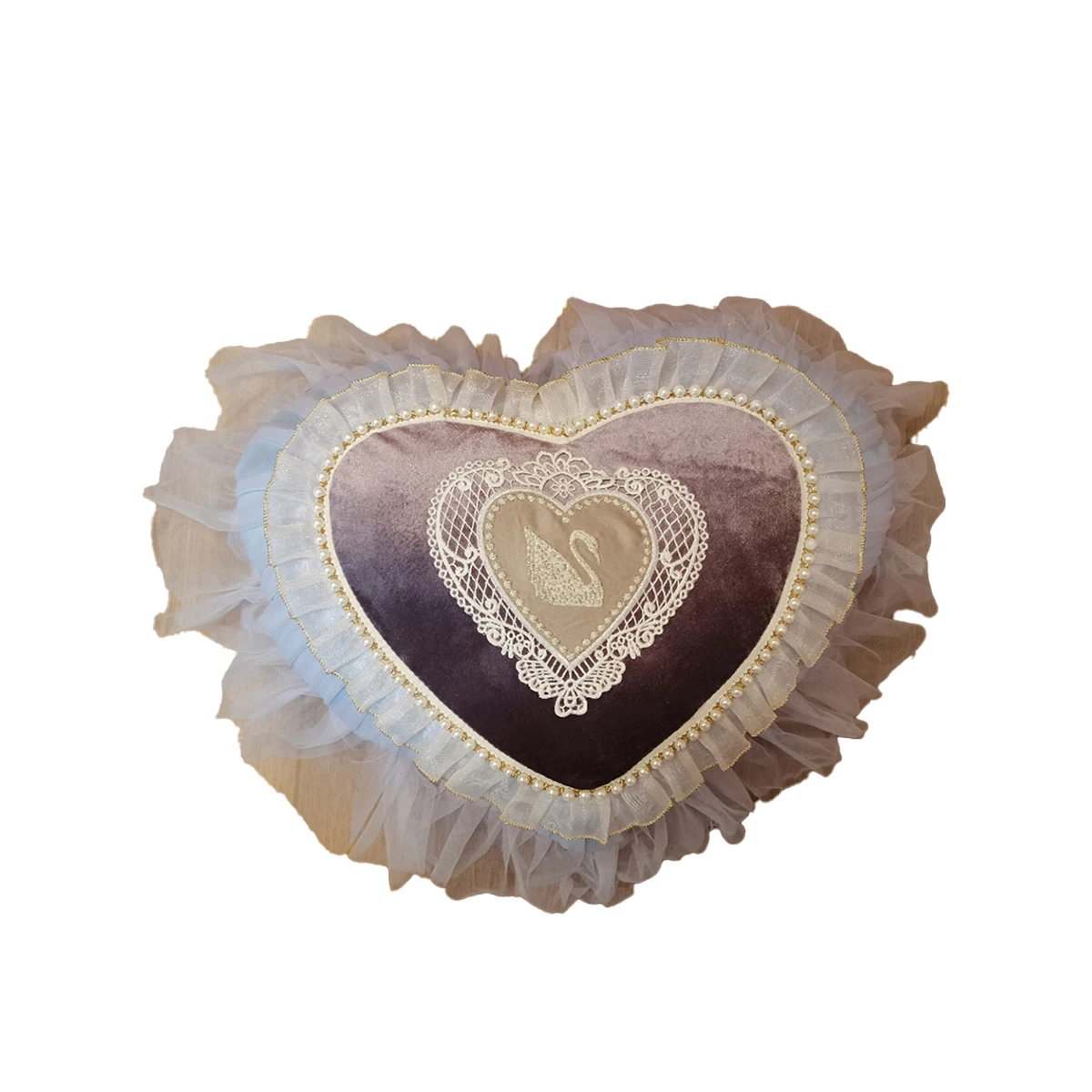 Swan Lake Girl's Heart Heart Lace Pillow Sofa Pillow Bedside Cushion Living Room Bedroom 8