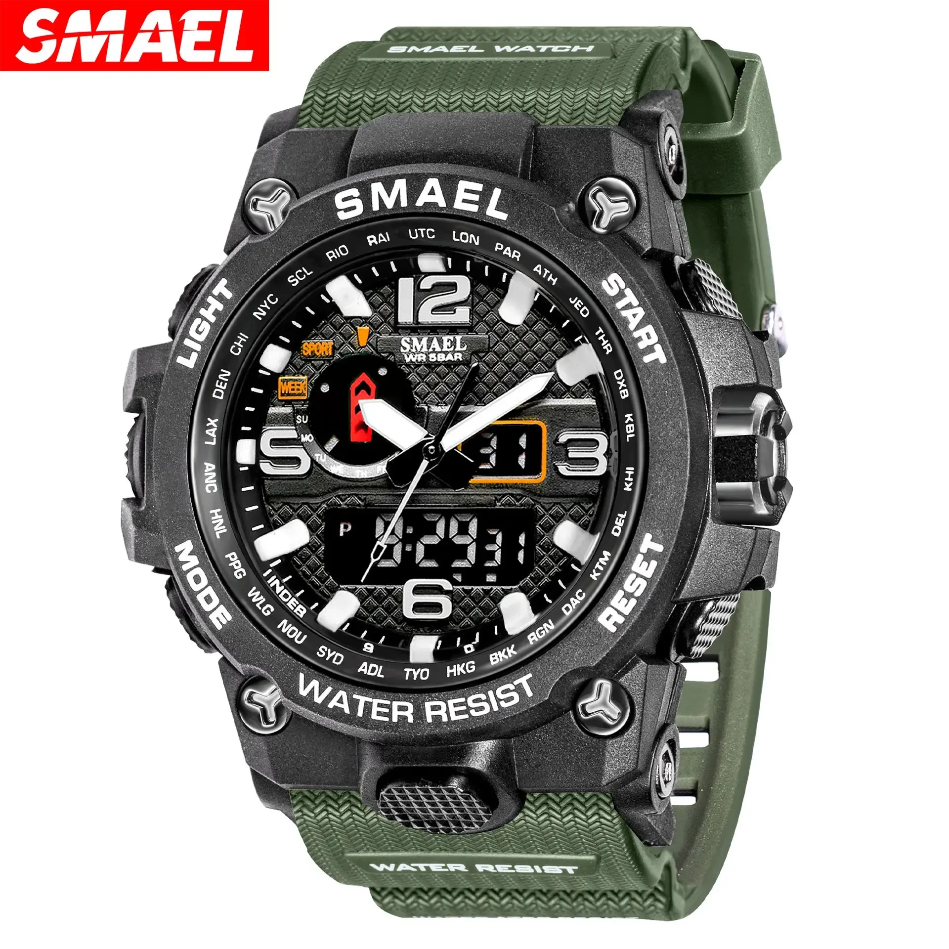 Electronic Sport Watch Nightlight Alarm Bell Watches Men Military Digital LED Light 50M Waterproof Wristwatch relogios masculino