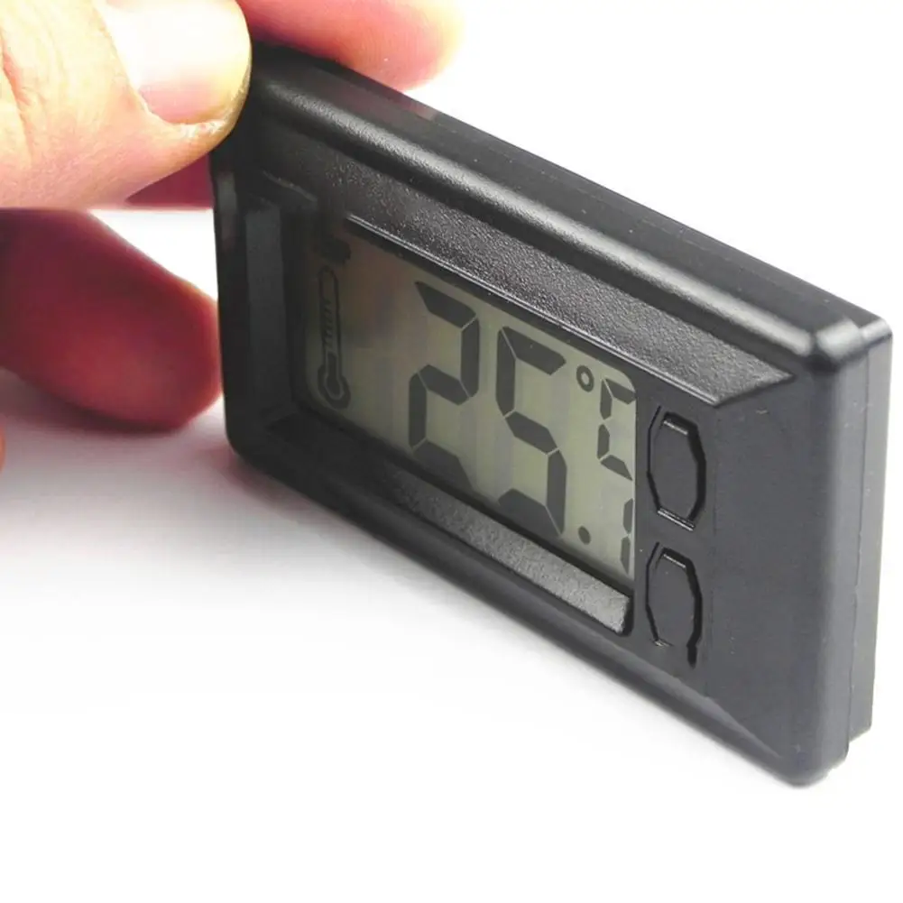 Car Voltmeter Thermometer Car Clock Thermometer Practical Car Electronic Thermometer Ultra-thin Large-screen Lcd Display Interior Digital Thermometer Auto Electronic Accessory