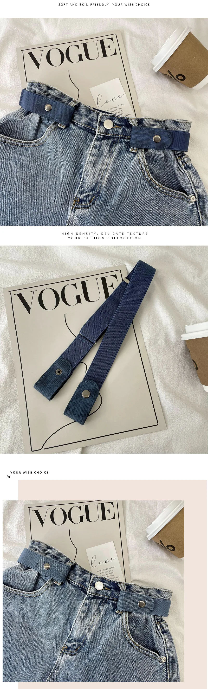 Lot De 4 Elargisseurs Pantalon Grossesse - Extensions Ceinture Élastiques Réglables (Noir, Bleu Foncé