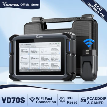 VDIAGTOOL VD70S Strumento Diagnostico Auto FCA DOIP Scanner OBD2 Bidirezionale Codifica ECU Tutti i Sistemi OE Programmazione Chiavi 39 Funzioni di Reset