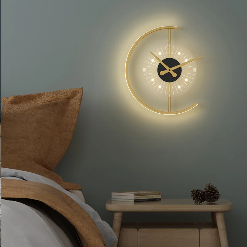 

Shineknot Tricolor Light Clock Wall Lamp Livingroom Background Wall Lamp Morden Wall Decorative Wall Light bd0059