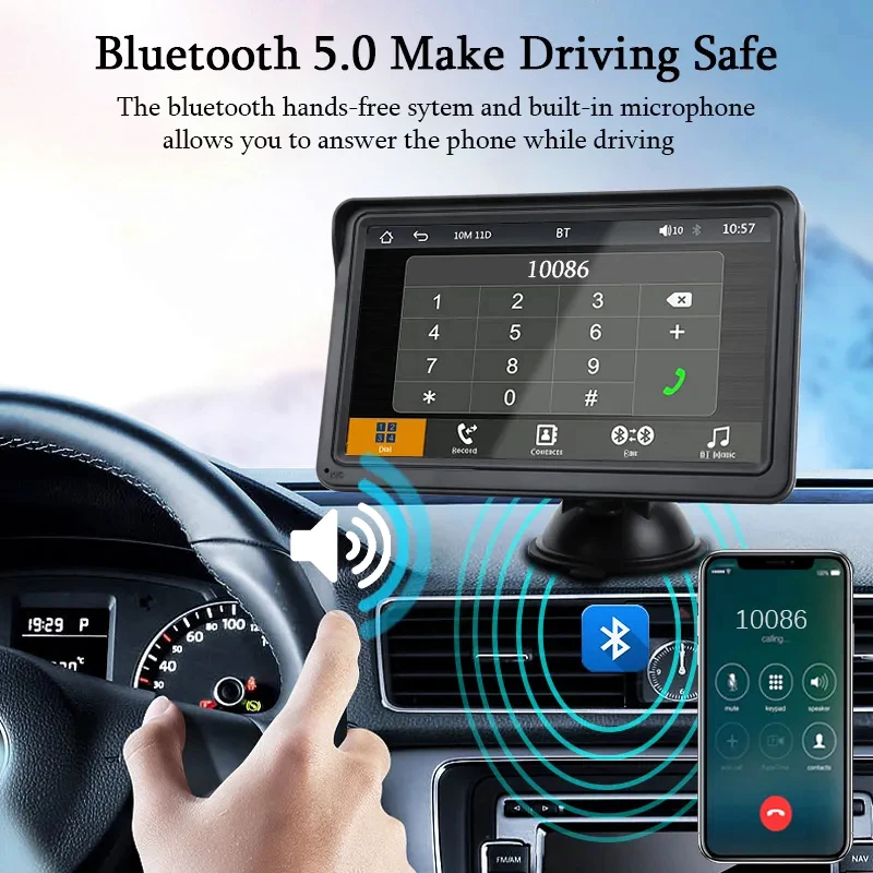 7 Inch Portable Car Radio Multimedia Video Player Wireless Carplay Android Car Intelligent Systems Touch Screen Universal