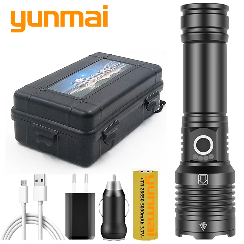 

Zoomable Torch Lantern XHP160 16-core Super Bright 1000,000LM Led Flashlight Usb Rechargeable 18650 26650 AAA Battery Camping