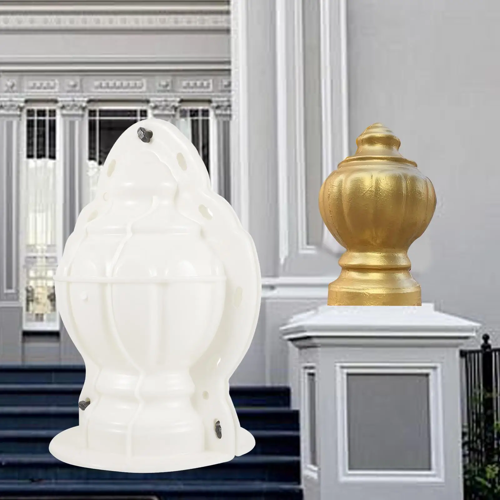 DIY Decorative Ball Balustrade Top Concrete Mold Reusable Plastic Mould Roman Column Accessories for Home
