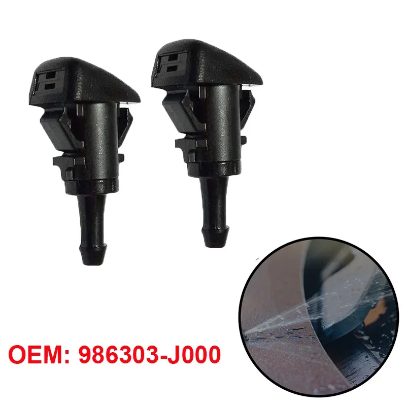 2PcsFrontWindshieldWasherJetNozzle986303J000forHyundaiSolaris