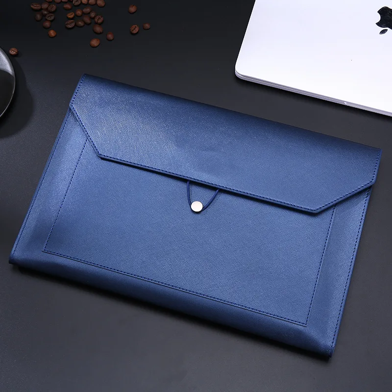 

A4 Leather File Bag Large-capacity Thickened Business Pu Data File Bag Storage Zipper Tablet Bag Document Bag Office Supplies