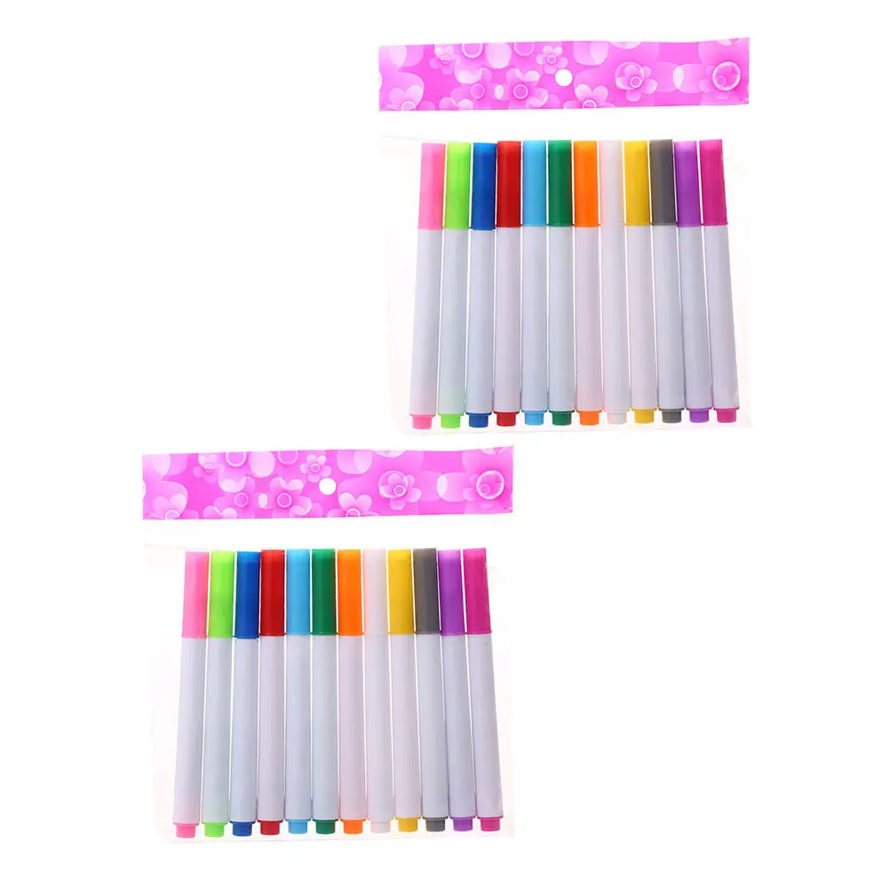 24Pcs 지울 수있는 칠판 펜 액체 분필 마커 드라이 마커 펜 유리창 학생을위한 먼지없는 펜 사무용품 그림 그리기