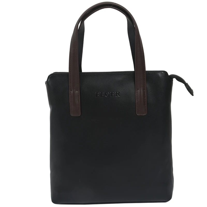 

Сумка-тоут FEGER мужская из экокожи, брендовая деловая Сумочка, повседневный портфель на плечо для ноутбука, саквояж для мужчин