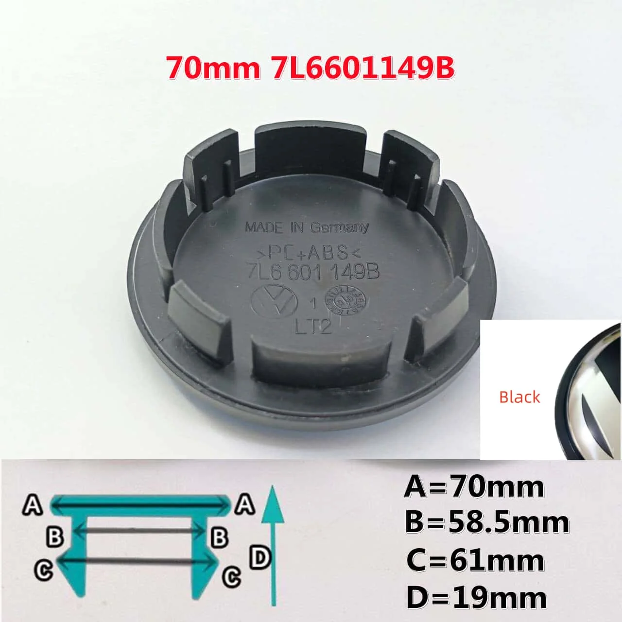 10PCS Full Black Wheel Center Caps Hub Covers - Car Styling Accessories