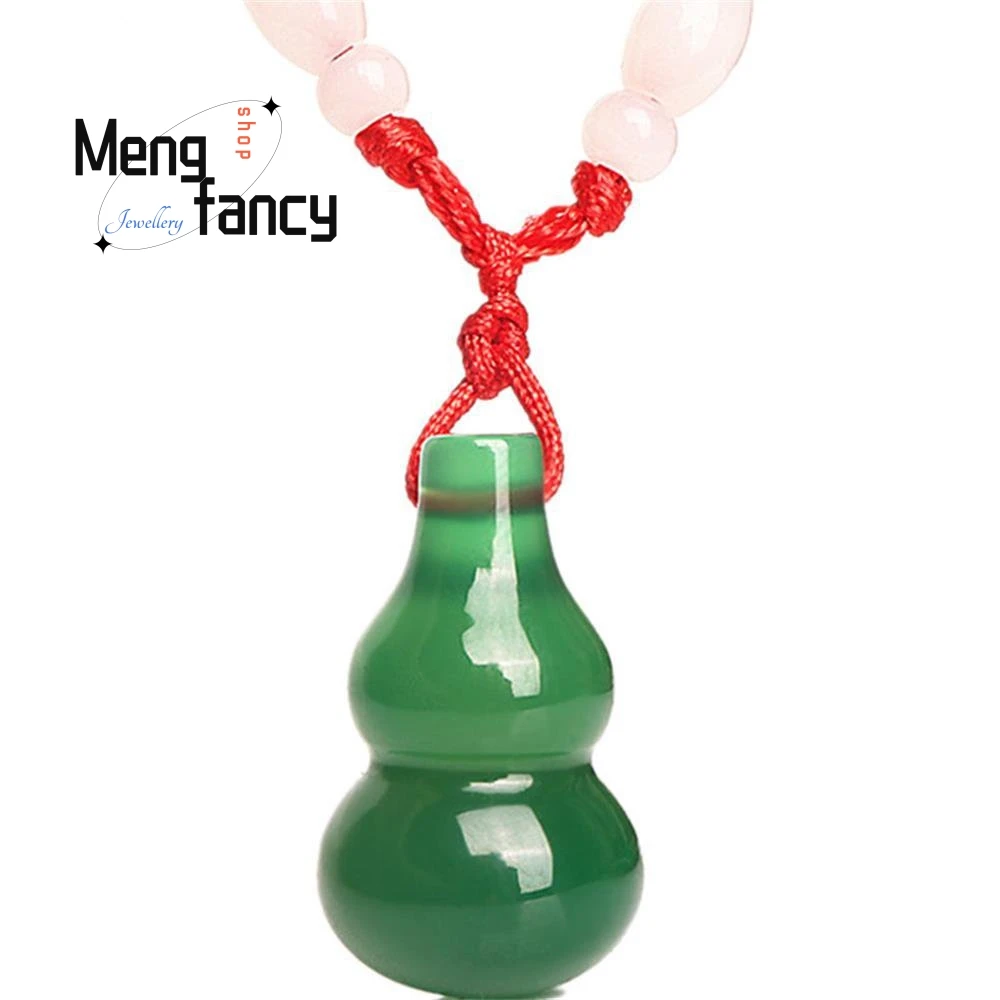 Natural Ice Chalcedony Gourd Pendant Charms Fashion Jade Fine Jewelry Men Women Luxury Holiday Gifts Amulets Mascots Souvenir
