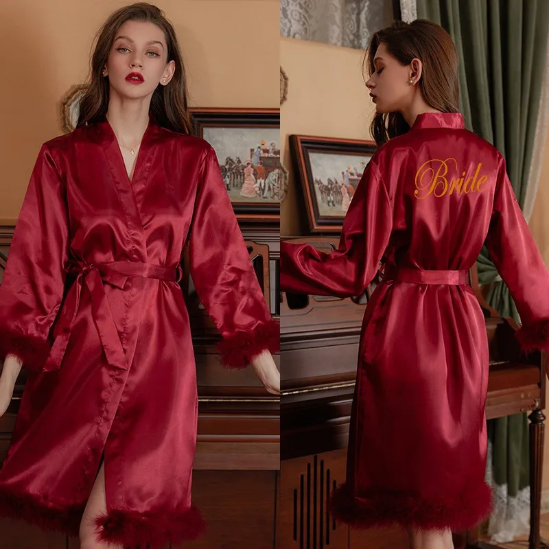 Peignoir Kimono Court En Satin Pour Femme - Robe De Nuit Soyeuse Pour Mariée Et Demoiselles D'honneur