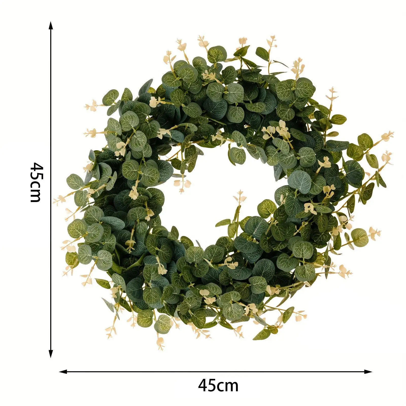 Artificial Green Leaves Wreath Door Ornaments for Wall Farmhouse Christmas