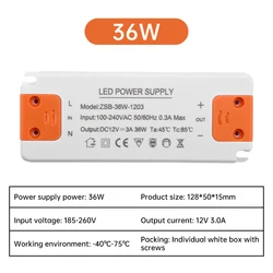 Sleek 12V LED Driver - Efficient Thin Design with Versatile Power Supply Options (36W)