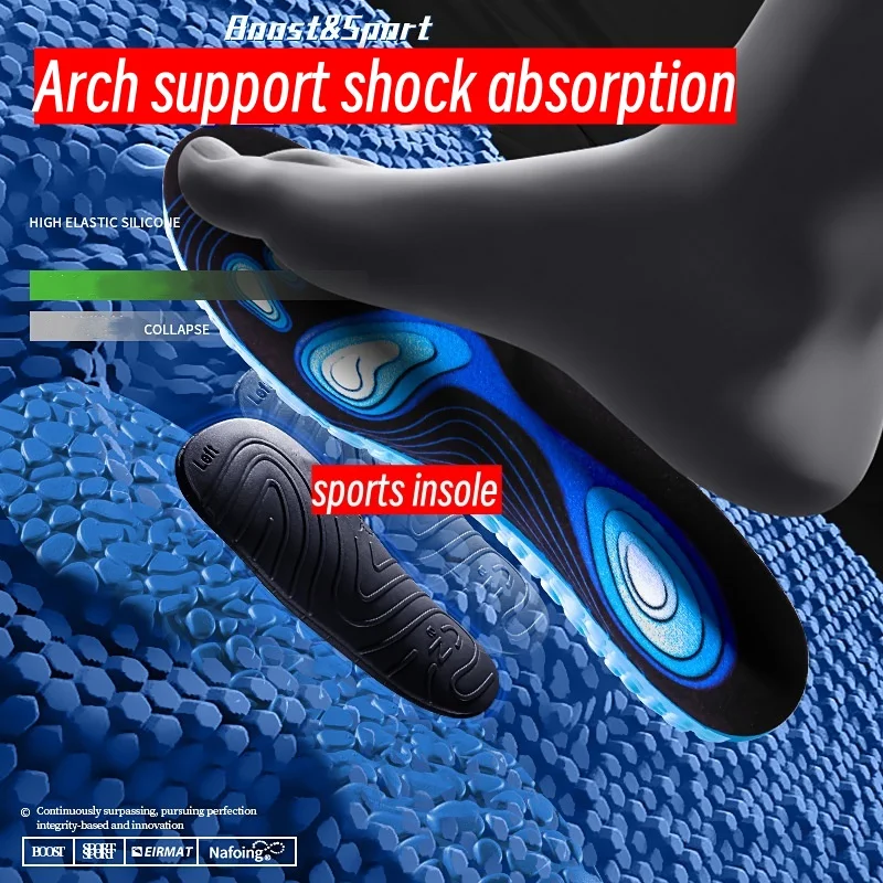 Eva Sports Insoles For Shoes Men Women Pad Arch Support Breathable Sweat Wicking Shock Absorption Basketball Running Insoles