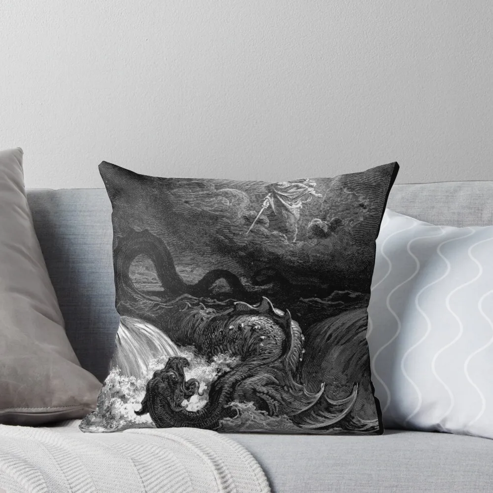 

The defeat of leviathan - Gustave Dore Throw Pillow Cushion Cover Pillow Cases Decorative autumn pillowcase