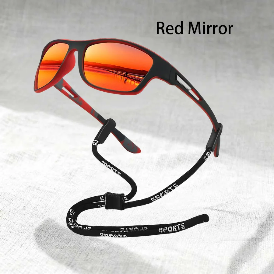 Modische Muster-Rahmen-Sonnenbrille mit Kette Sport-Sonnenbrille für Männer und Frauen Fahren Angeln Radfahren Bergsteigen Sport UV400 Sonnenbrille – Detail 9