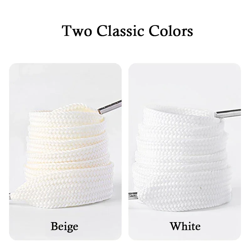 Shoelaces 2CM Width Classic Flat for Sneakers Length 130CM PVC/Metal Head Shoes Accessories