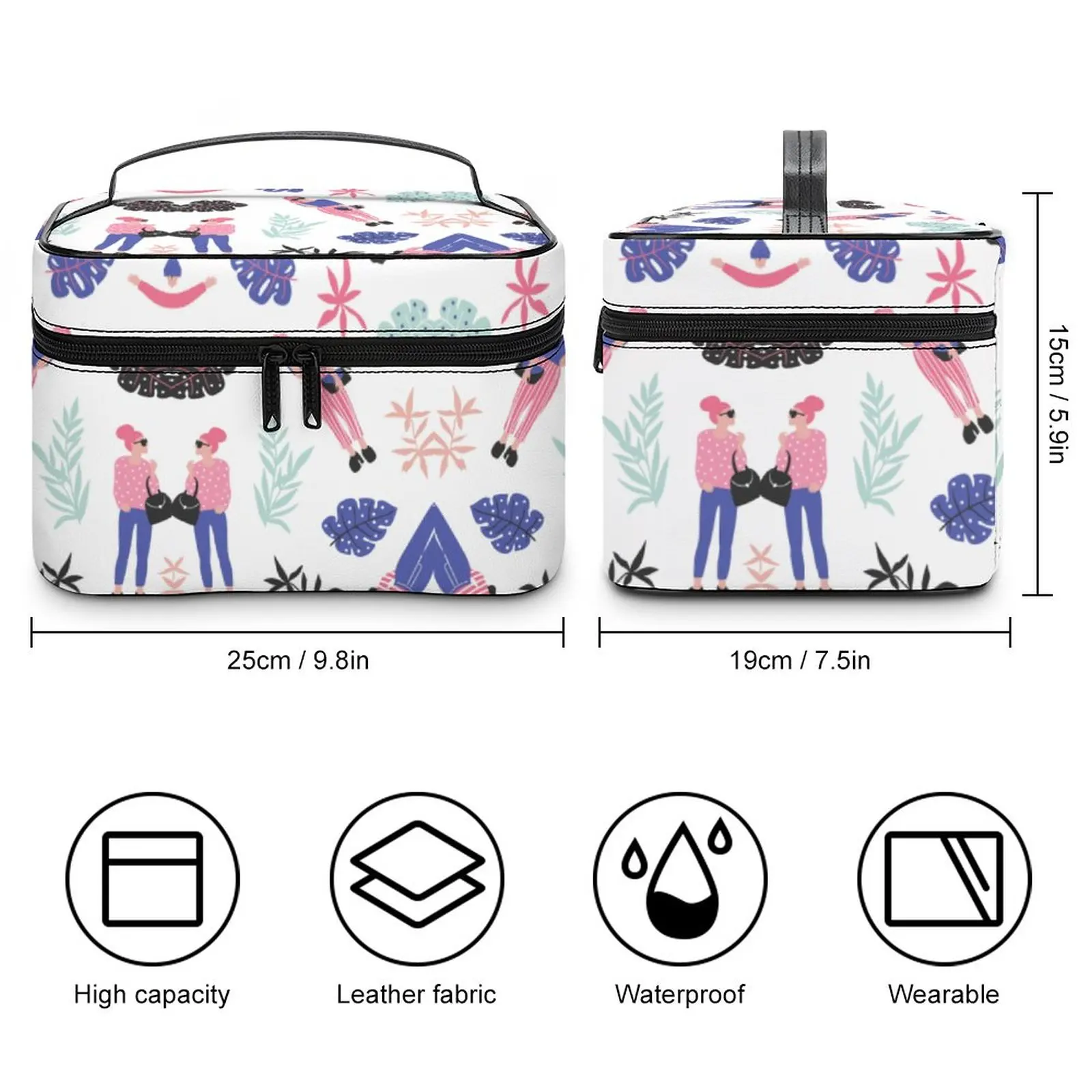 Customized Pattern Makeup Bag Fashion Women Printing Makeup Bag Multifunction Cosmetic Bag Toiletries Organizer Storage Wash Bag
