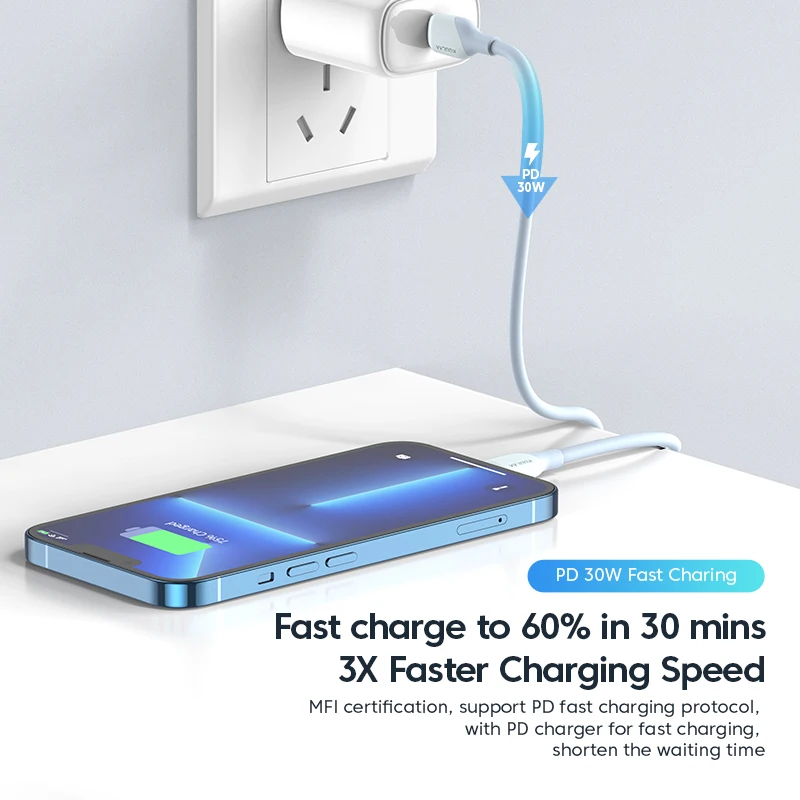 Ultra-Durable USB C to Lightning Fast Charging Cable with PD 30W