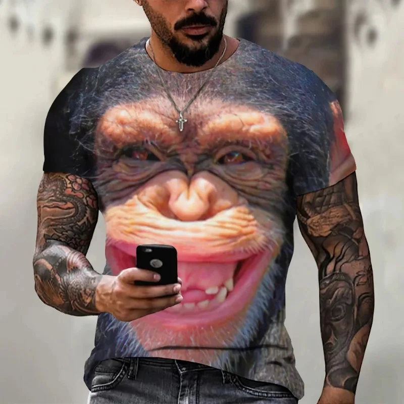 

Men's Short Sleeve Funny Funny Orangutan Print Crewneck T-shirt Novelty Memes Orangutan Print T-shirt for Men and Women