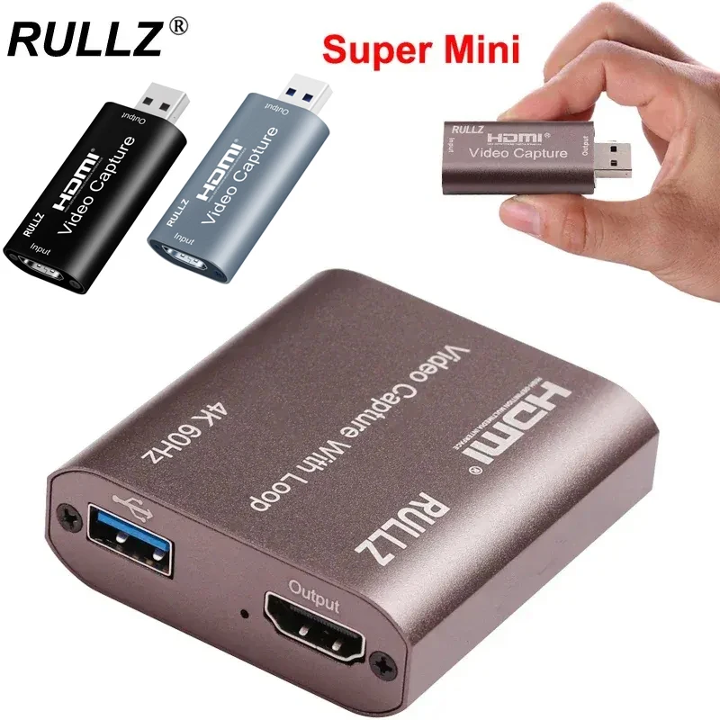 4K 60Hz USB 3.0 2.0 HDMI Video Capture Card TV Loop Output U3 1080P 60fps Game Recording Plate Live Streaming Box for PS4 Camera video capture adapter