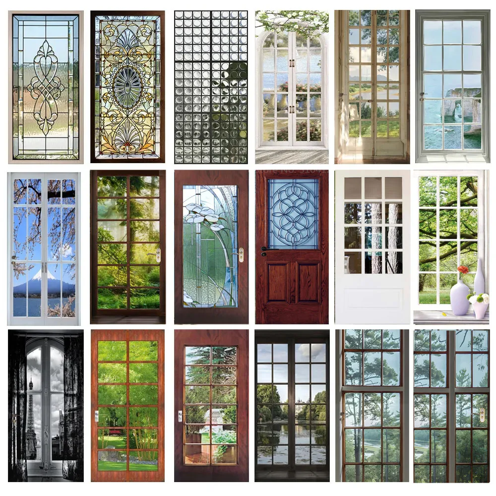 

Стеклянные наружные дверные наклейки с пейзажем, Пляжная настенная наклейка, декоративные обои, постер, декор для комнаты, эстетический стикер для ванной комнаты