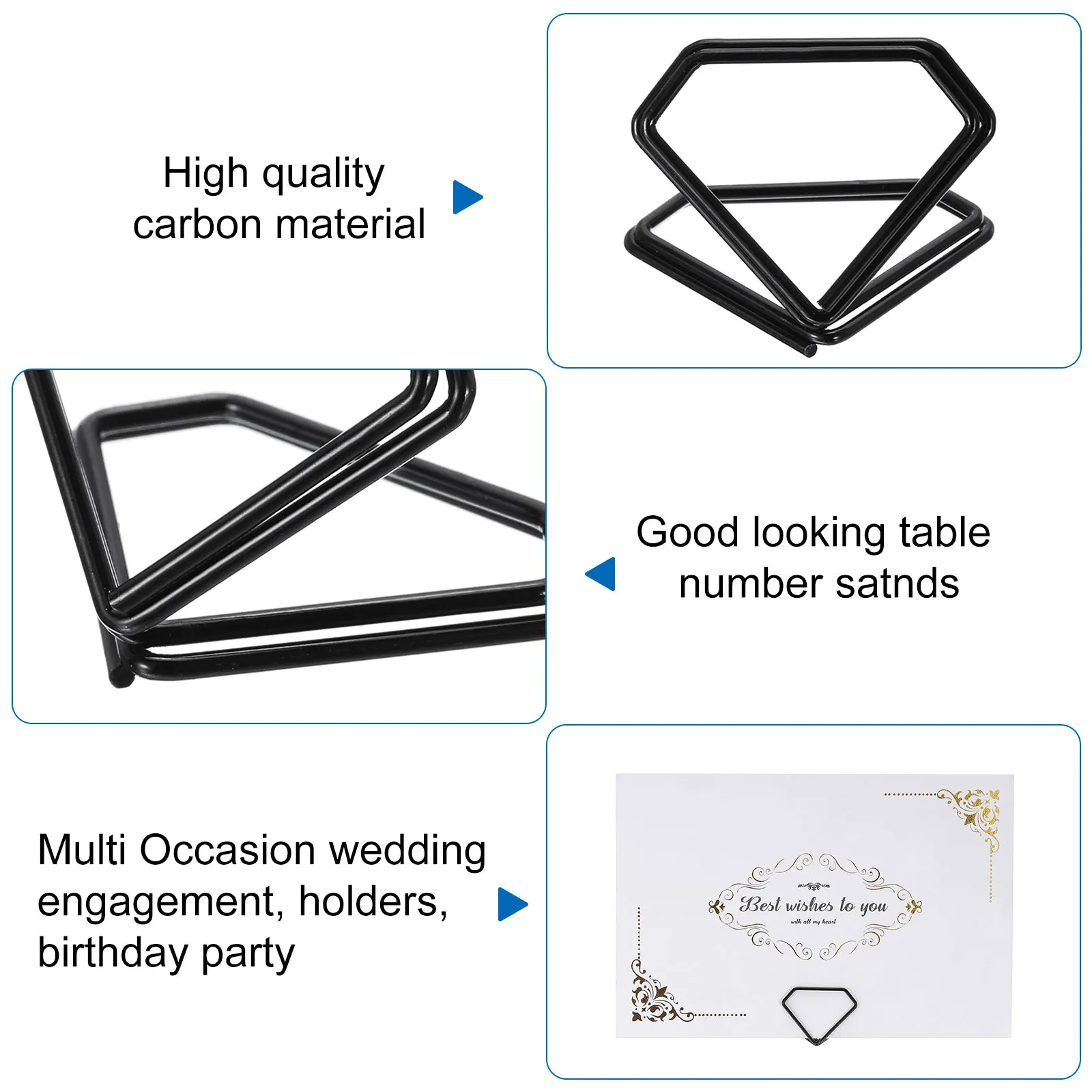 36Pcs 금속 카드 홀더 메모 클립 사진 홀더 클램프 스탠드 테이블 번호 홀더 사무실 학교에 대 한 메시지 데스크탑 참고 클립