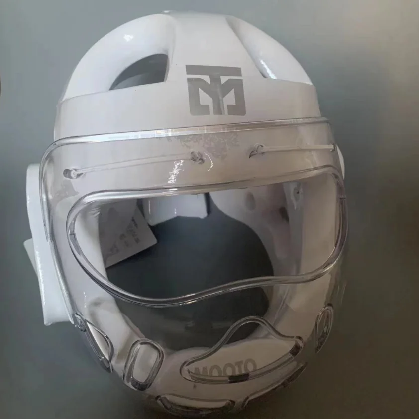 EX MOOTO ITF Taekwondo White Helmet with Mask WTF Taekwondo Mask Mooto