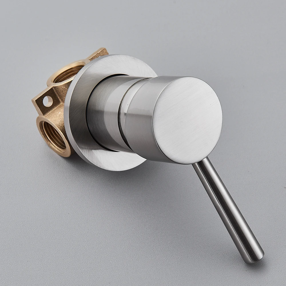 Shower Head Diverter Valve Diverter Valve Faucet Valve Brass Mixer Tap Bathroom Water Faucets Shower Diverter Valve Black Chrome Concealed Bifunctional Hot Cold Valve Contral