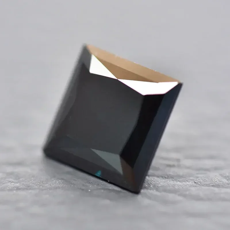 Moissanite Stone Black Primary Color Princess Cut Lab Diamond Gemstone for Diy Jewelry Making Materials for GRA Certificate