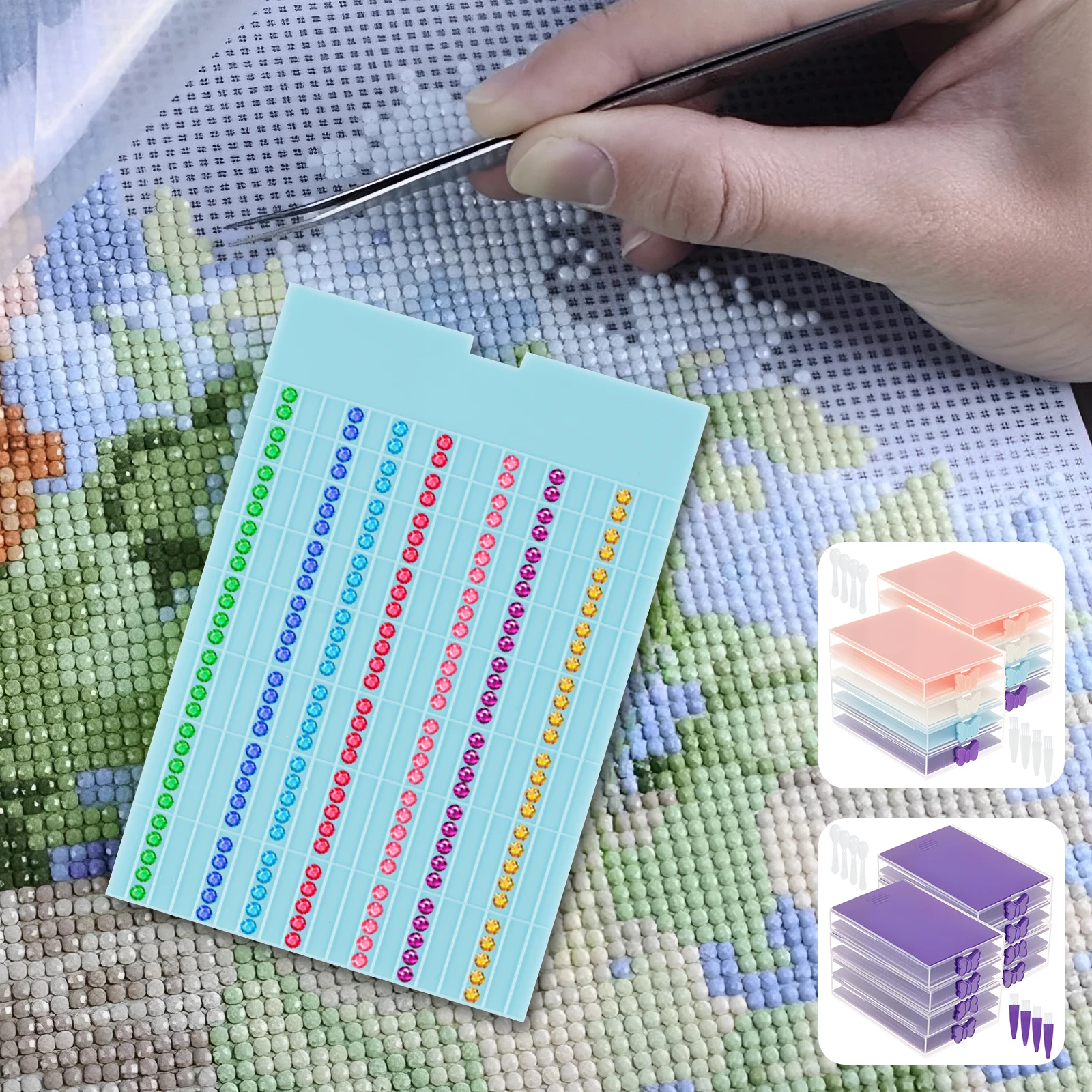 Diamond Art Painting Tools Accessories Kit Portable Art Painting Trays Tools Sturdy ABS Diamond Easy to Use