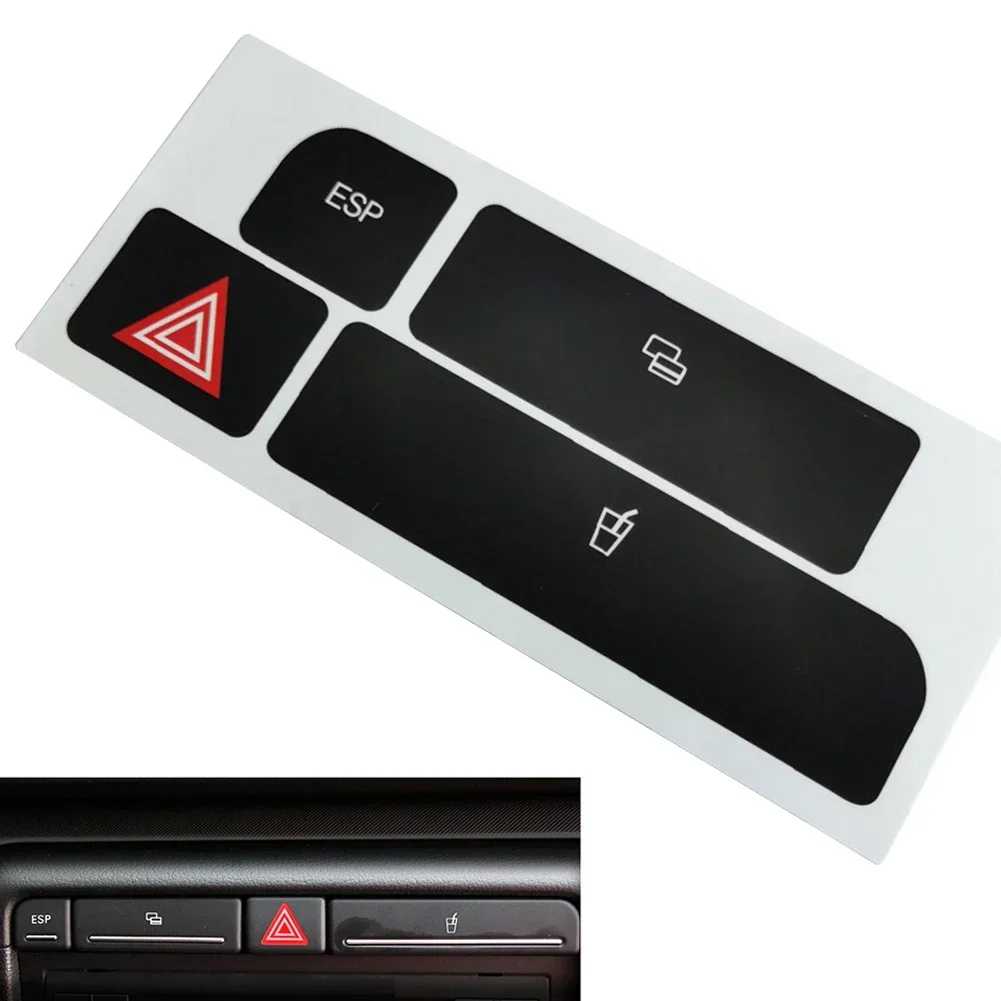 

Car Button Repair Decal Sticker For Audi A4 Emergency/double Flashing Button Cup Holder Stickers Button Knob Switch Accessories