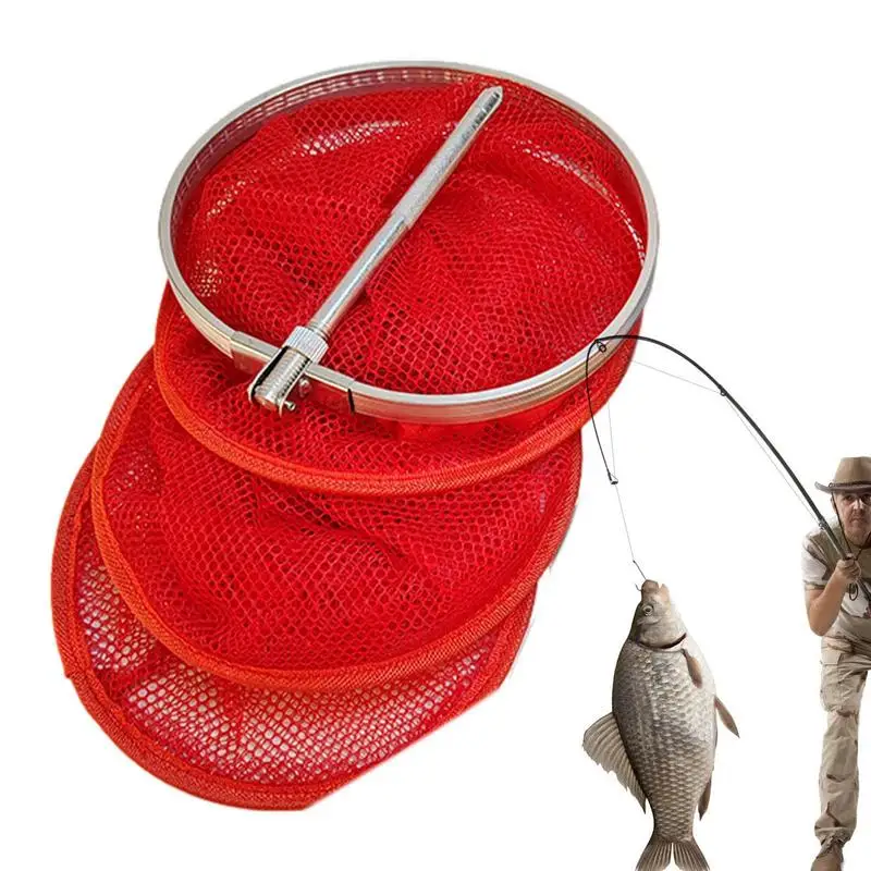 Fish Fishing Net Basket Collection Bag Nylon Mesh Catching Outdoor