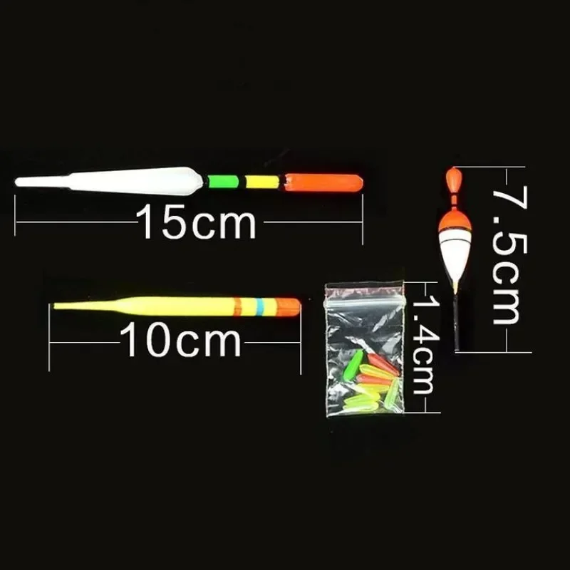 Description Picture 6 of item1 set (15Pcs) Vertical Buoy Sea Fishing Floats Assorted Size for Most Type of Angling with Attachment Rubbers Fishing Lures