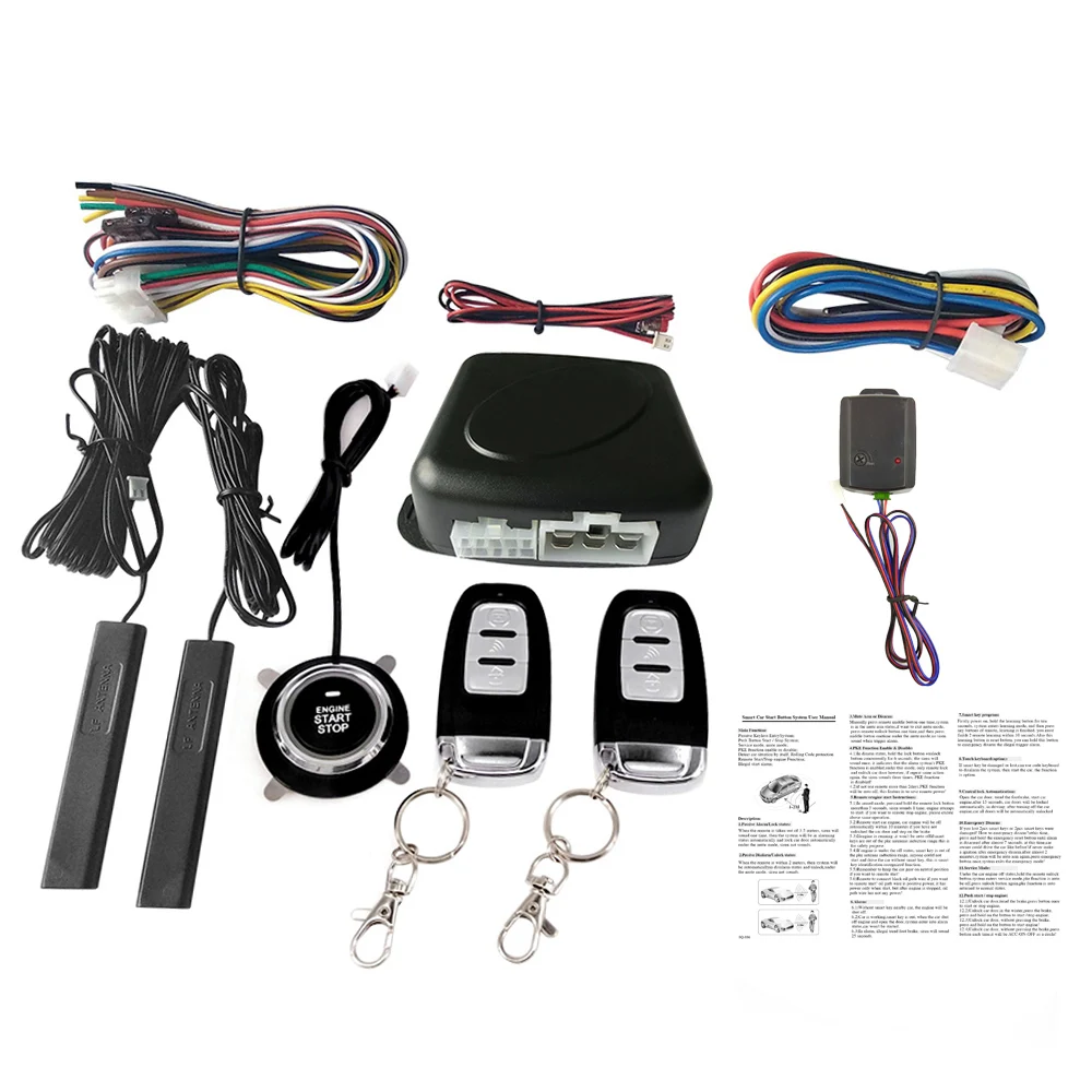 Sistema de de arranque de motor de entrada sin llave, de con Sensor de vibración, botón de arranque parada, sistema antirrobo automático - AliExpress Automóviles y motocicletas