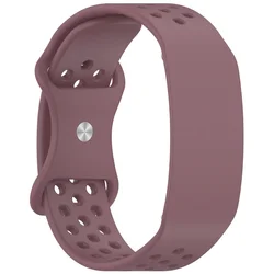Breathable Sport Silicone Watch Strap Replacement - Versatile Smart Band Wristband Accessory (Smoke Purple)