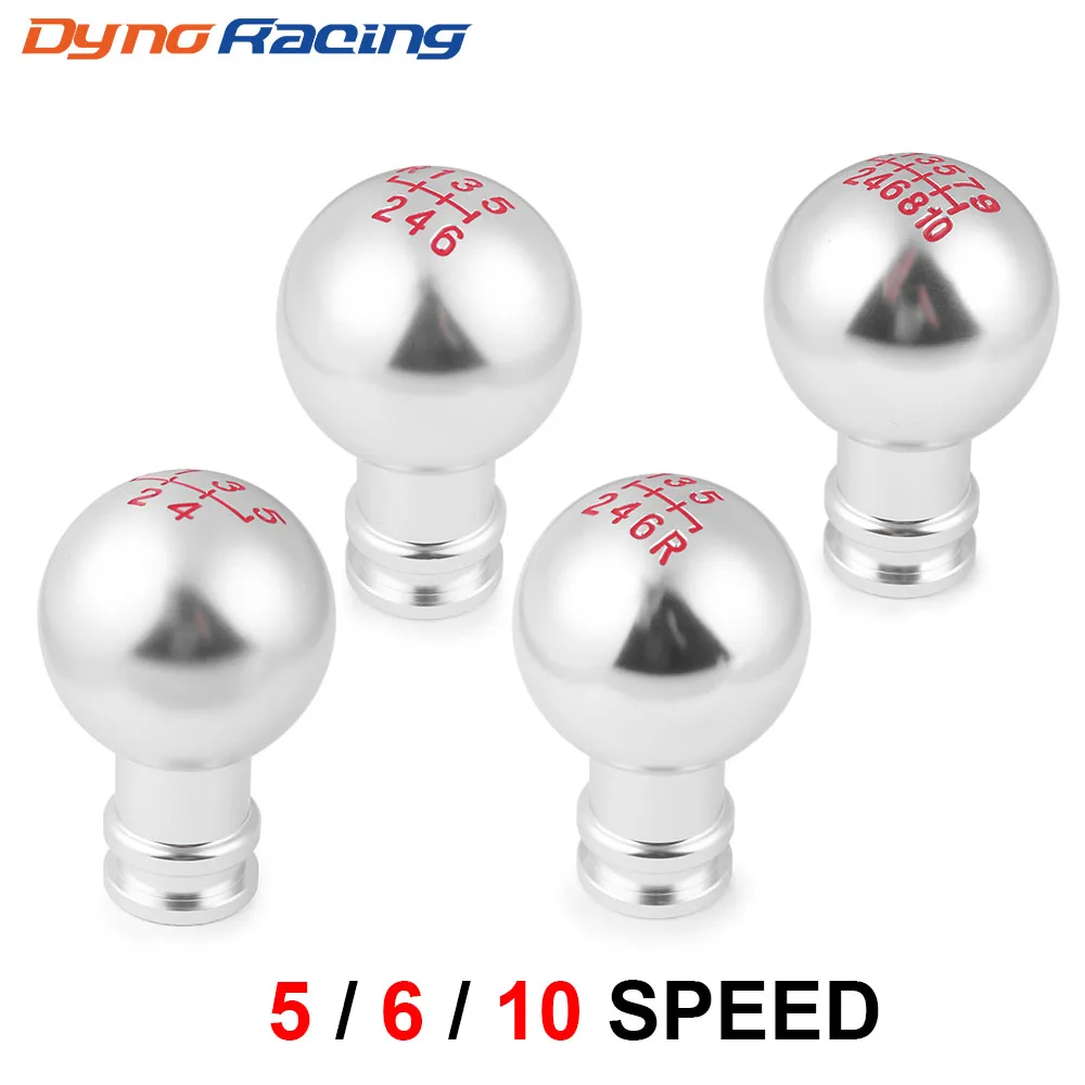 

Universal New 5/6/10SPEED Gear Shift Knob Car Ball Shape Shifting head Aluminium Sliver Gear Head With 8,10,12mm adapters