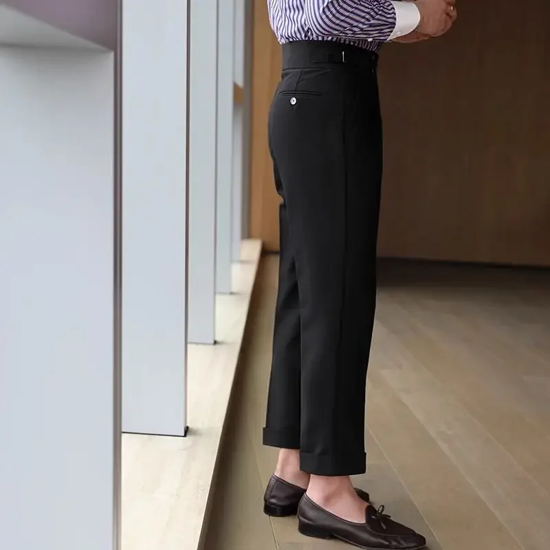 thumbnail image 1 of Pantalones de trabajo para hombre, trajes fluidos para oficina, pantalones holgados drapeados para hombre, ropa barata, ofertas, reseñas coreanas, muchos vestidos de verano 2024, primavera, 1 of 5