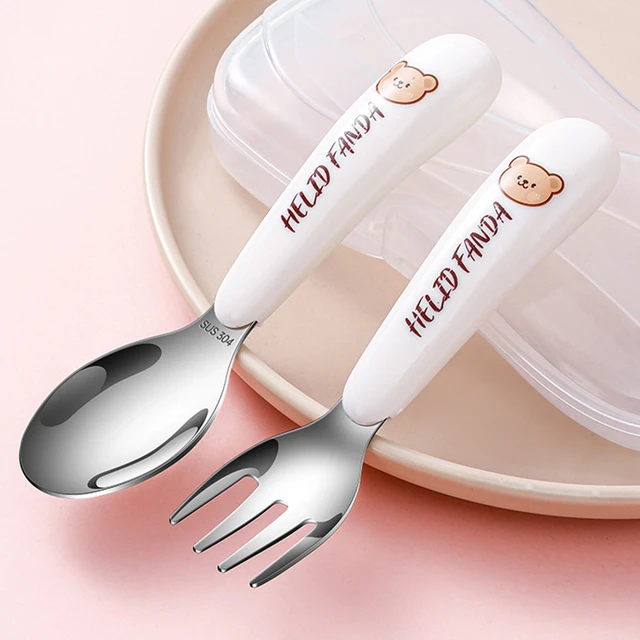 Toddler Utensils Kids Silverware Baby Forks and Spoons Set 2, Stainless  Steel Childrens Safe Flatware Metal Infant Cutlery - AliExpress