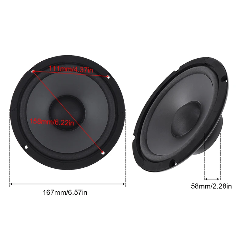 

6 Inch Car Speakers 600W 2-Way Vehicle Door Auto Audio Music Stereo Subwoofer Full Range Frequency Automotive Speakers