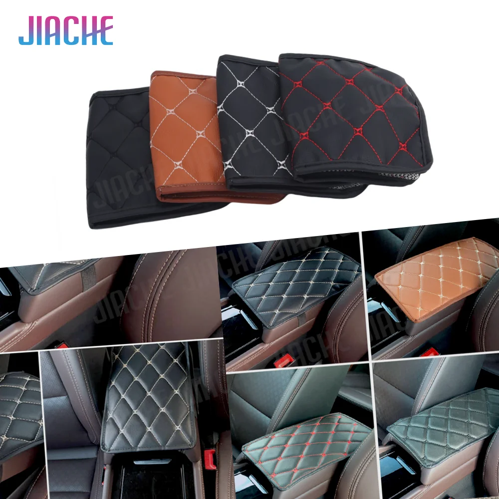 Car Armrest Cover Universal PU Anti-wear Dust-proof Cushion Automobiles Interior Accessories Leather Styling