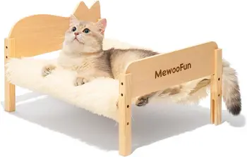 MEWOOFUN Cat Hammock Bed Elevated Pet Bed 21.7 1