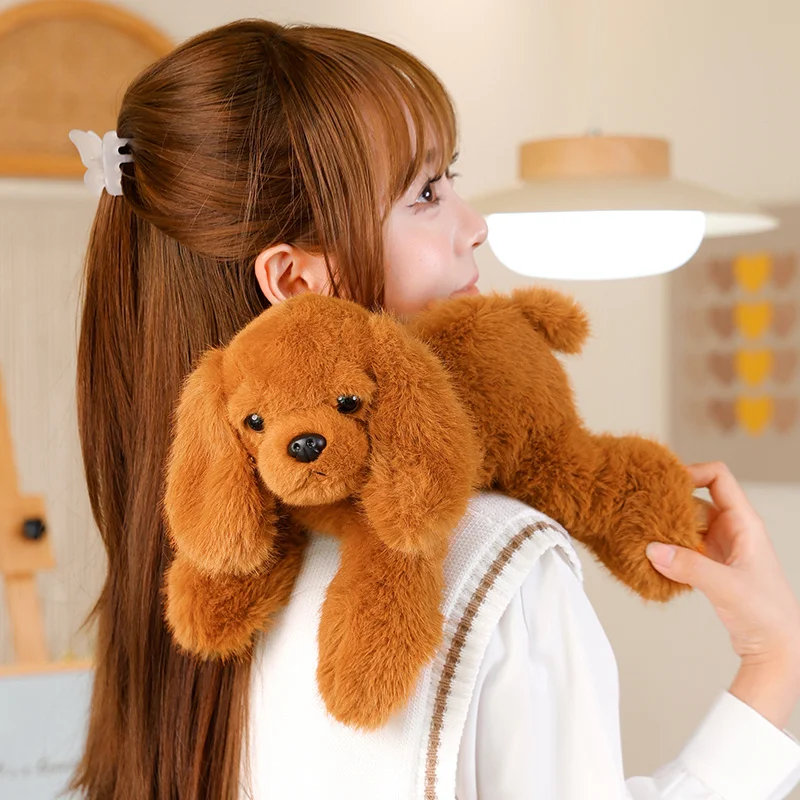 Nice 1pc 30cm Cute Lying Dog Plush Toy Kawaii Black Puppy Pillow Stuffed Soft Doll Lovely Birthday Gift for Ages