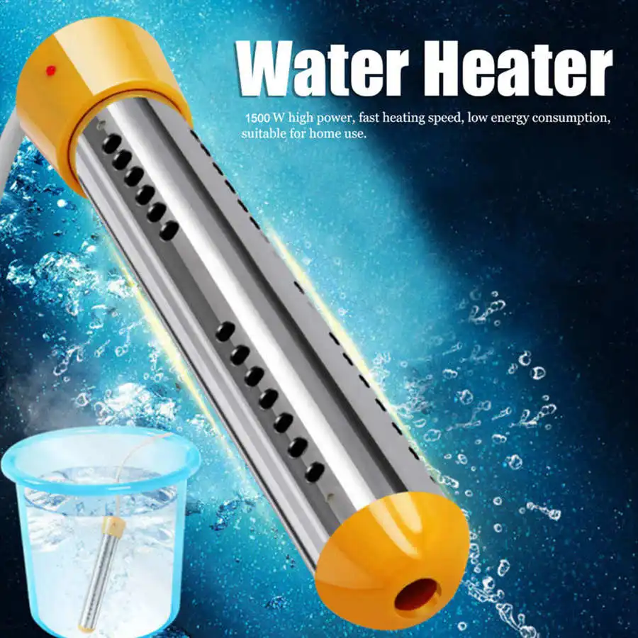 US Plug 110V Household 1500W Immersion Electric Water Heater Heating Rod 1.5m Cable Immersion Water Boiler 4
