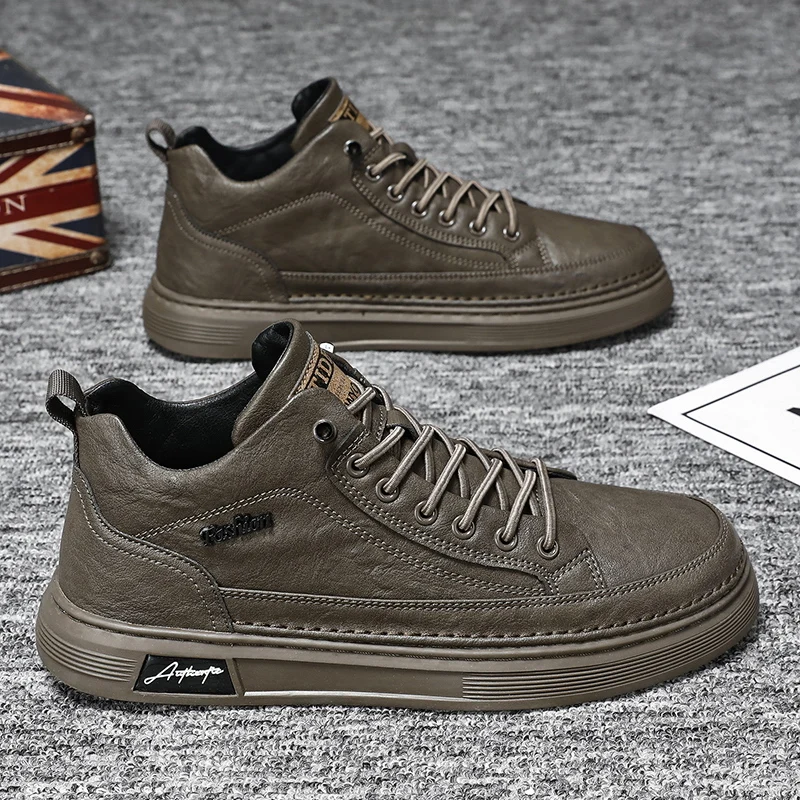Britische Leder Herren Freizeit schuhe atmungsaktive trend ige hand gefertigte Schuhe Plattform atmungsaktive Schuhe männliche Wanderschuhe Männer schwarze Schuhe – Detail 17