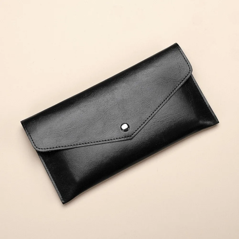 New PU Leather Wallets Large Capacity Portable Business Card Case Receipt Storage Bag Gift