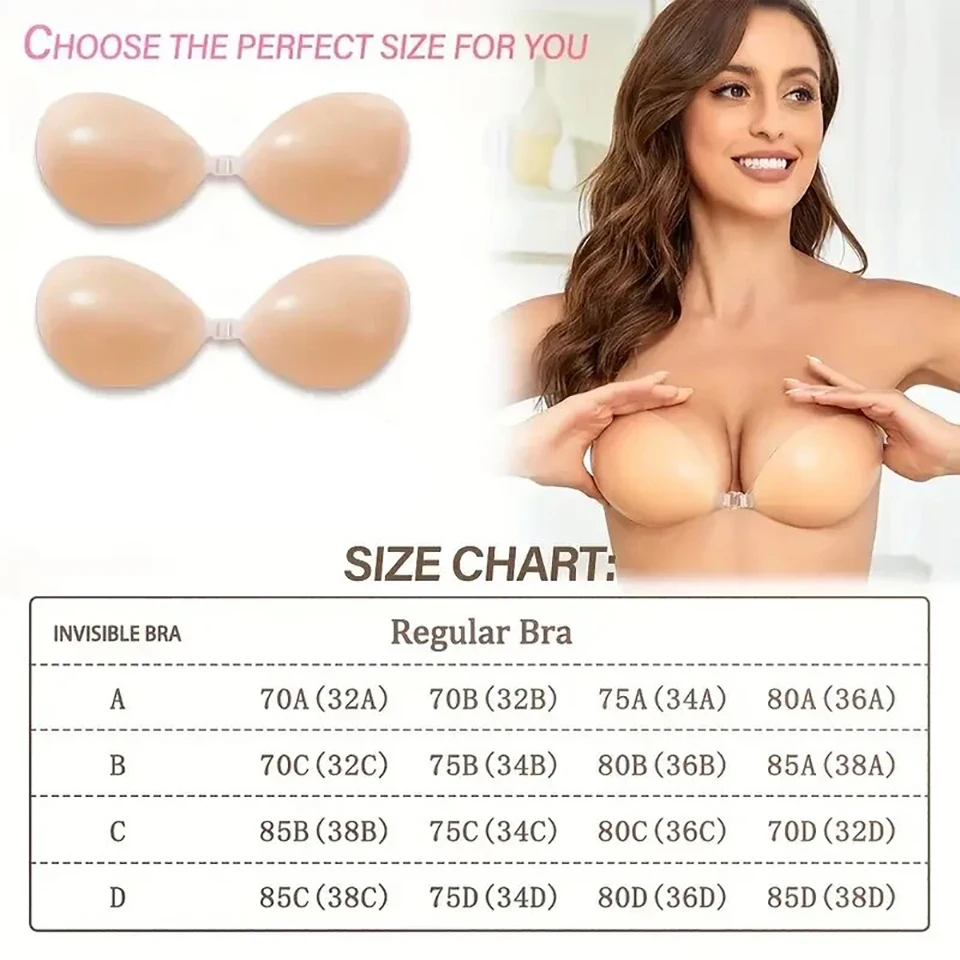 Adhesive Bra Reusable Invisible Silicone Sticky Bra Breast Lift Nipple Cover Push Up Boob Tape Breast Petals Chest Sticker Silicone Breast Patch Silicone Nipple Cover Invisible Stick on Bra Sticky Bra Breast Nipple Covers Silicone Adhesive Bra Silicone Stickers Breast Sticker
