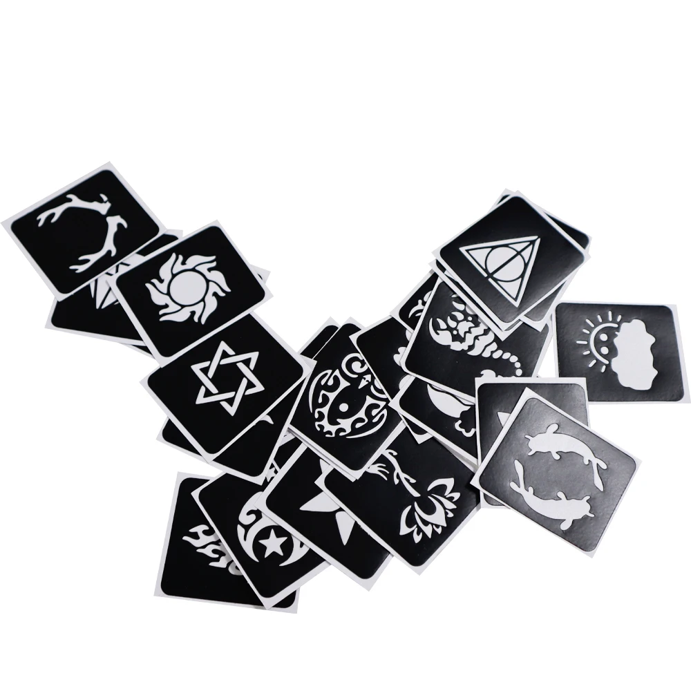 Temporary Tattoos Stencils for Girls and Boys Tattoo Kit Templates Face Paint Stencils Body Art Stencil Stickers Pack - 6